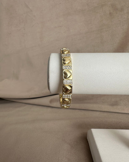 Pulsera Corazones Brillo