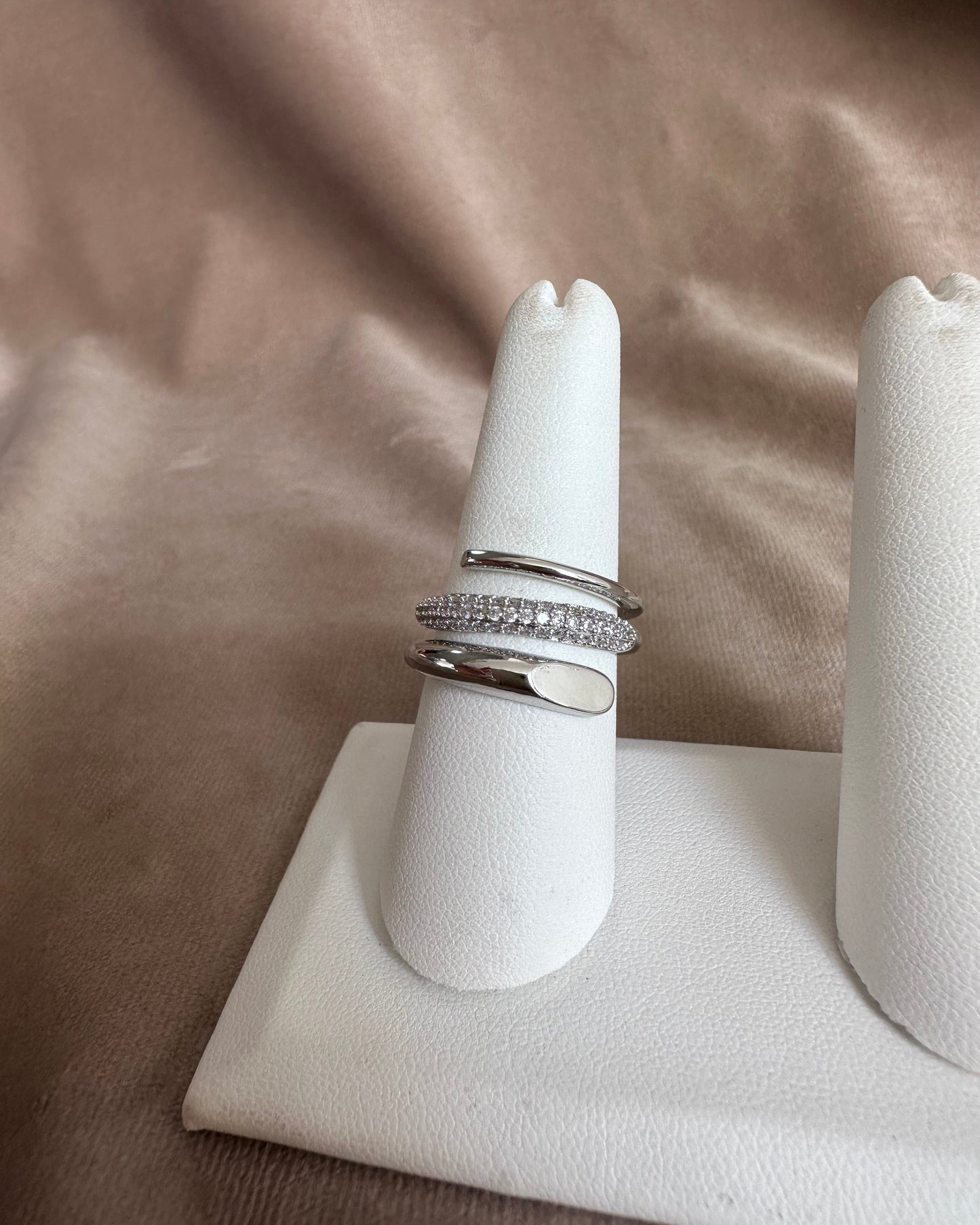 Anillo Triple Brillo Plata