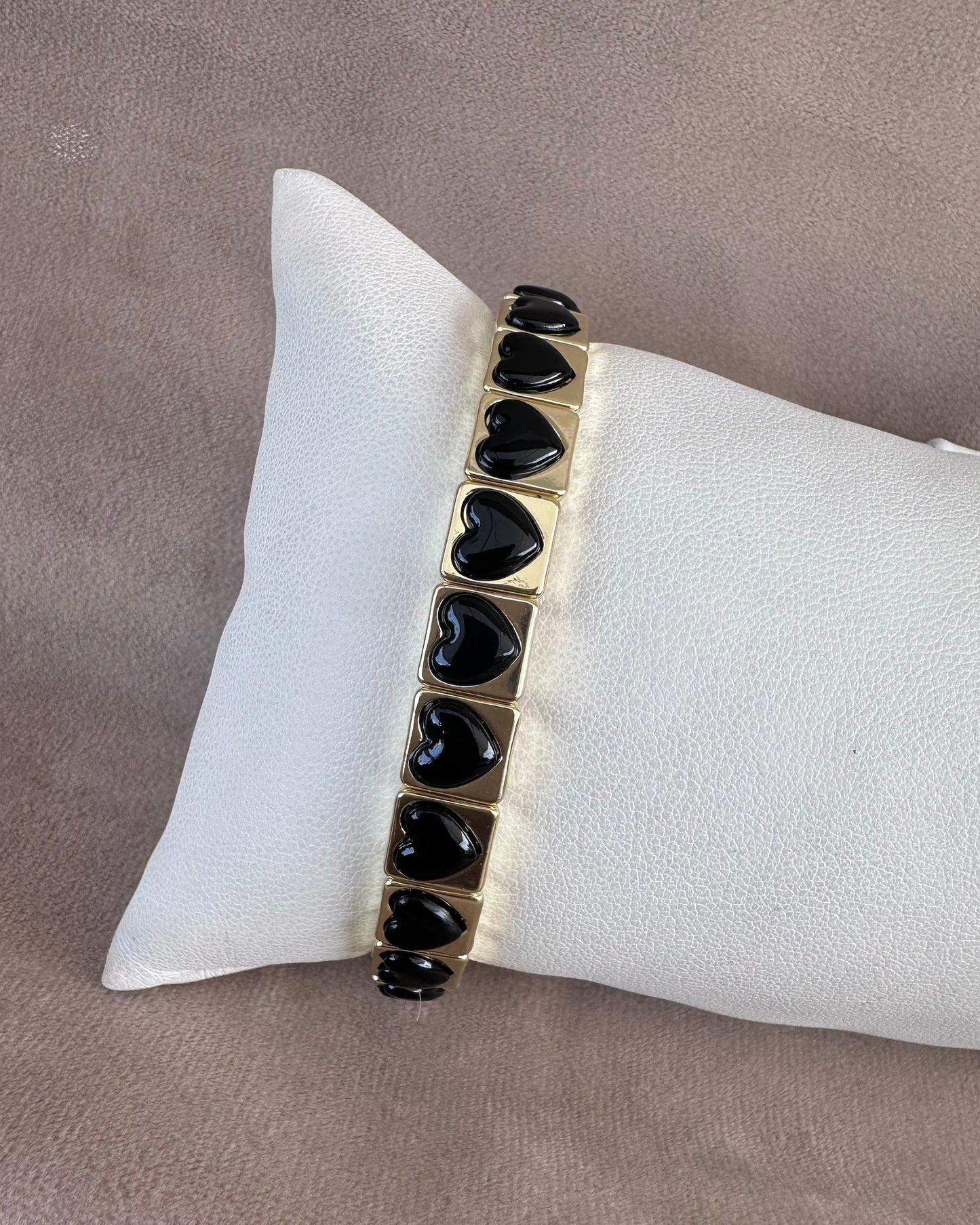 Pulsera Corazones Negro