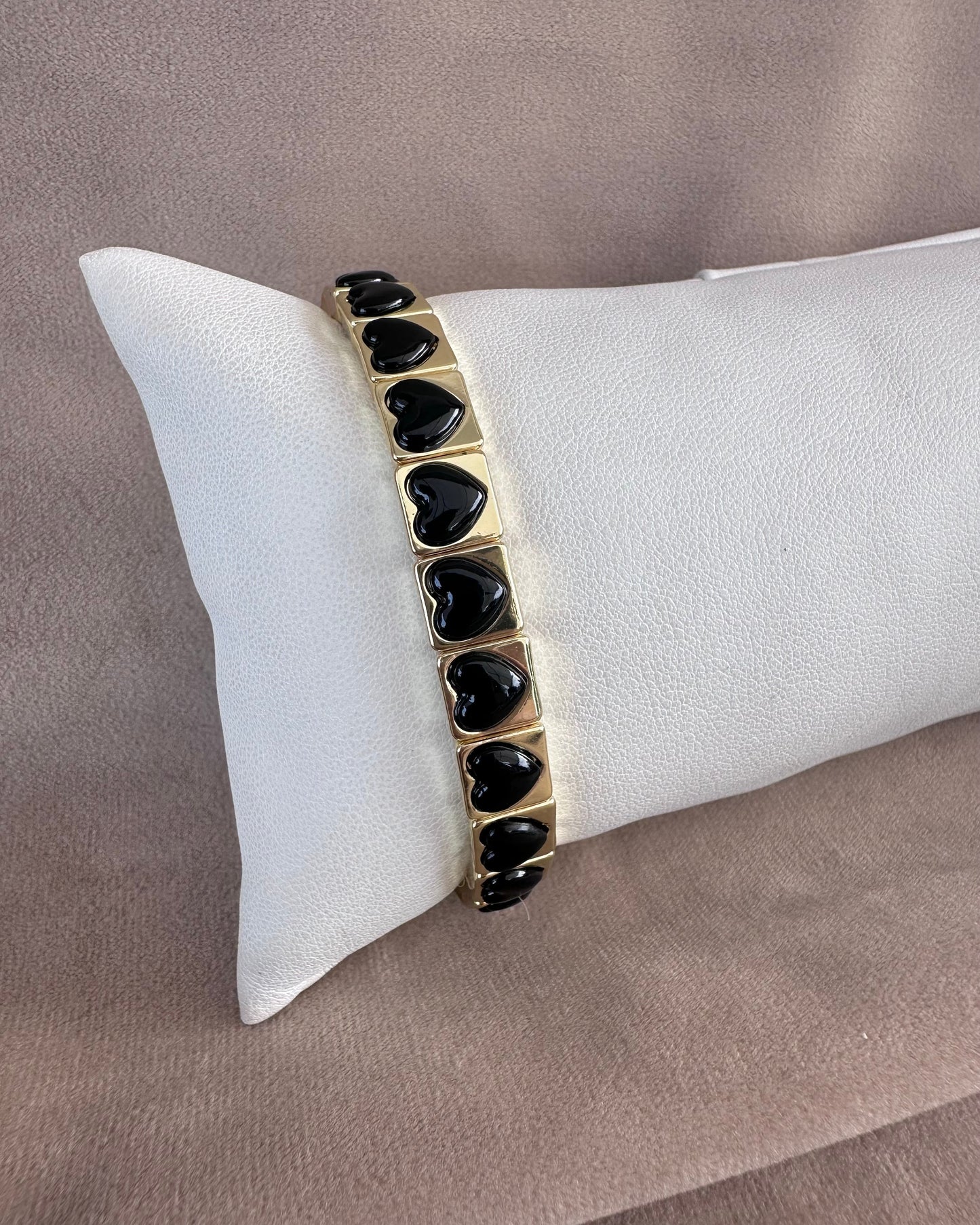 Pulsera Corazones Negro