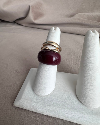 Set Anillo Burgundy