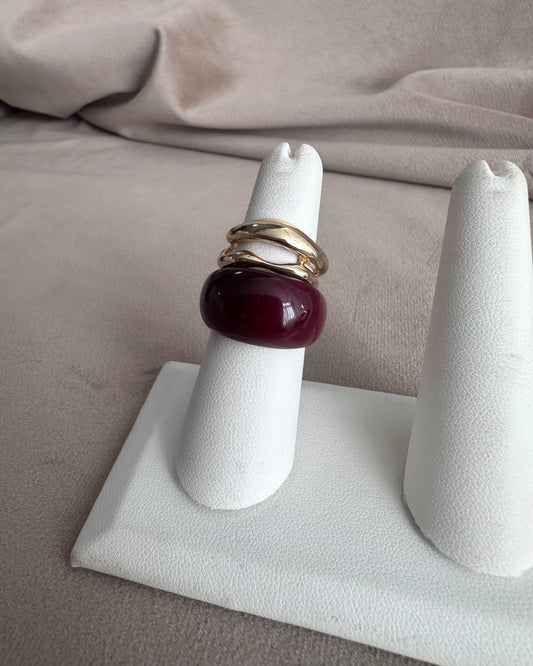 Set Anillo Burgundy
