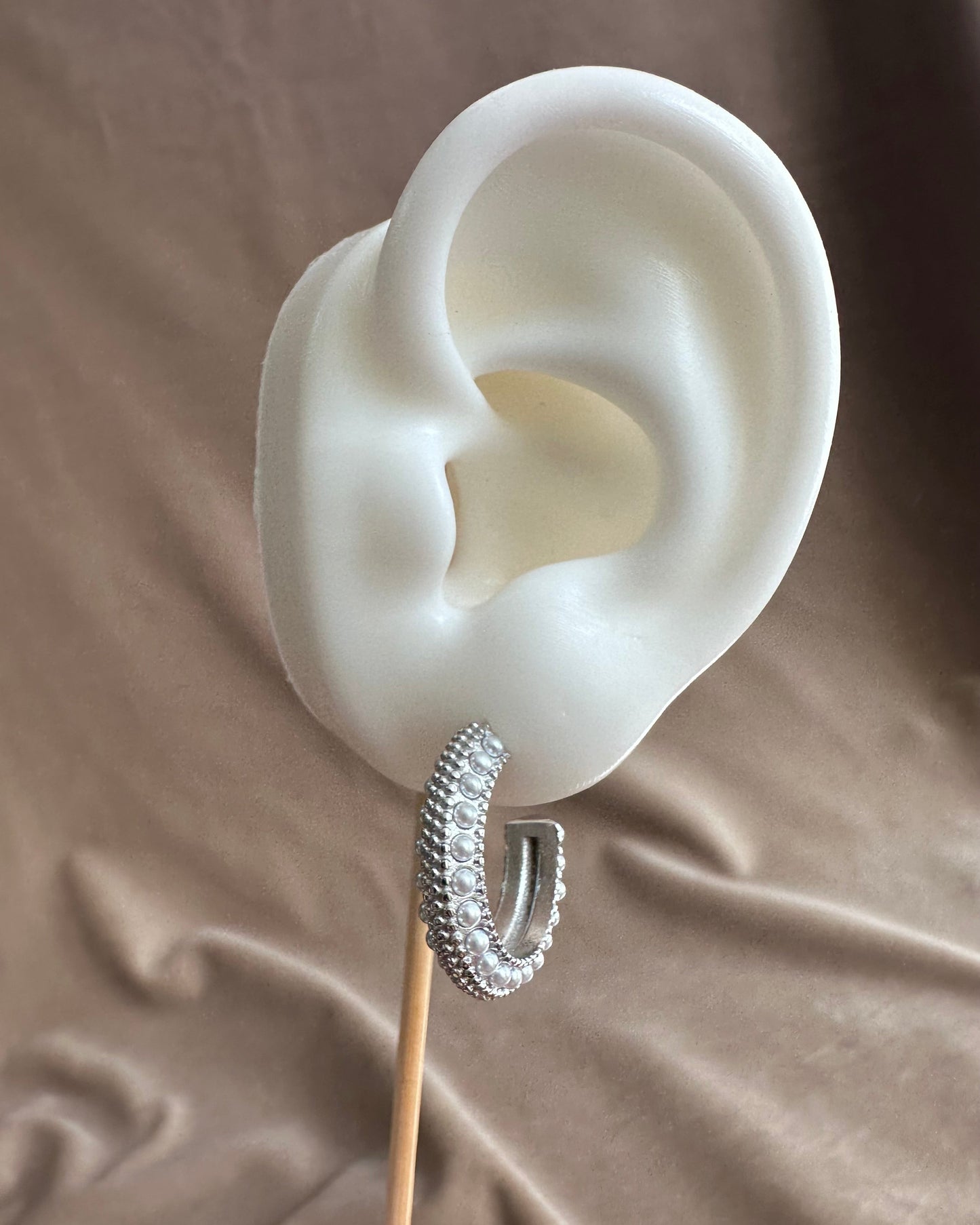 Arracada Plata Perla