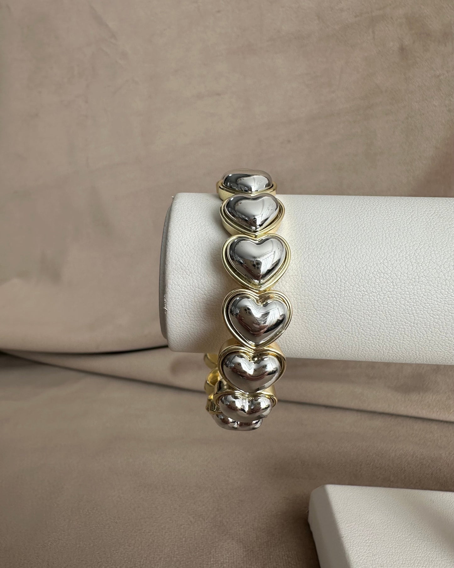 Pulsera Corazones Plata