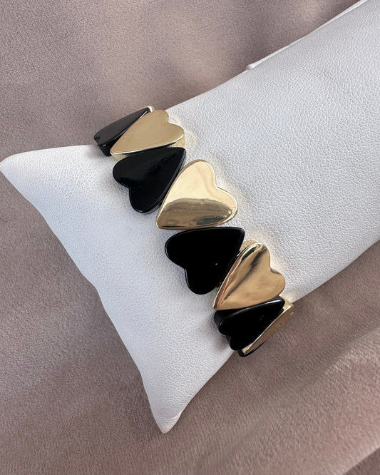 Pulsera Corazones Negros