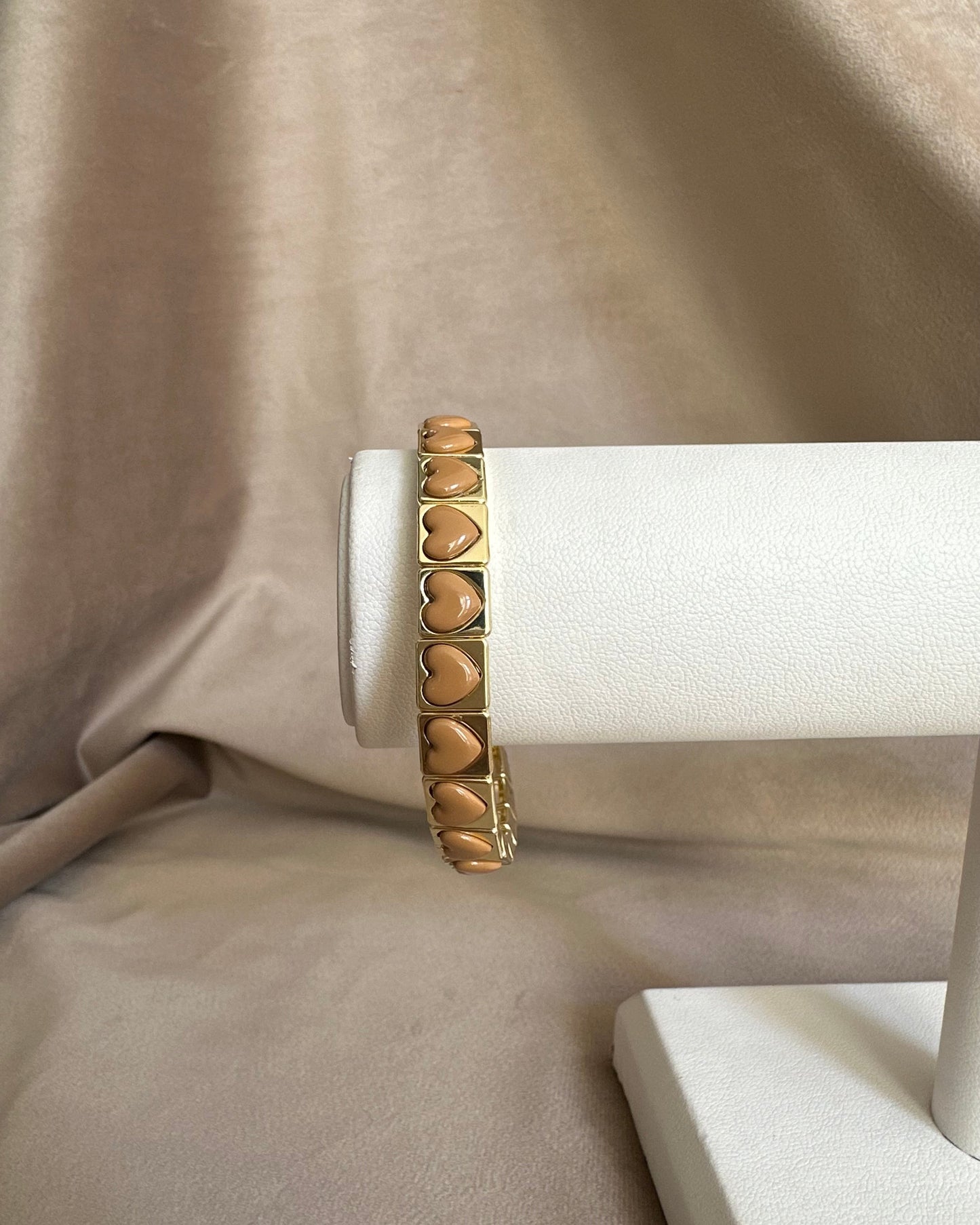 Pulsera Corazones Café