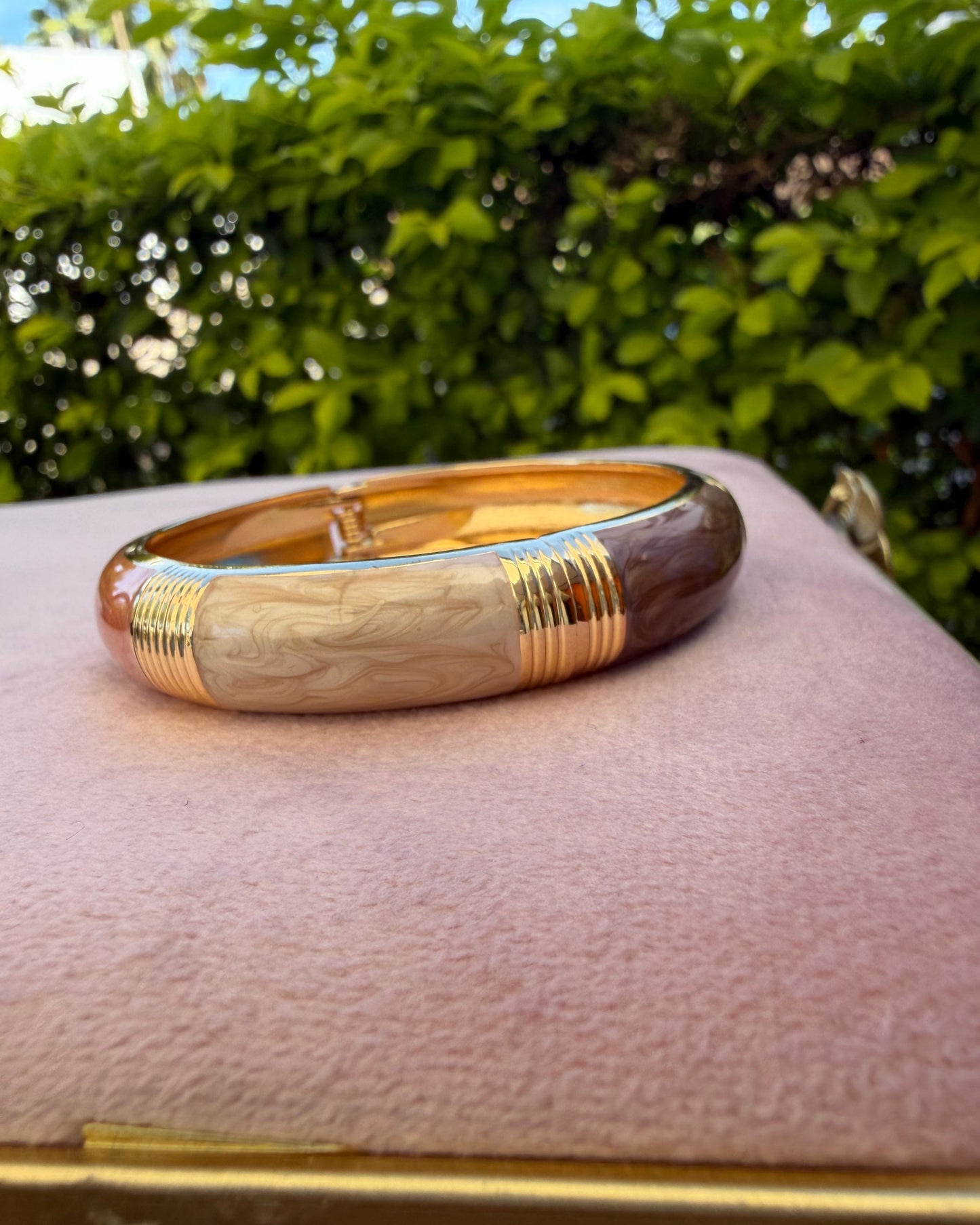 Pulsera Bloques Cafe/Beige