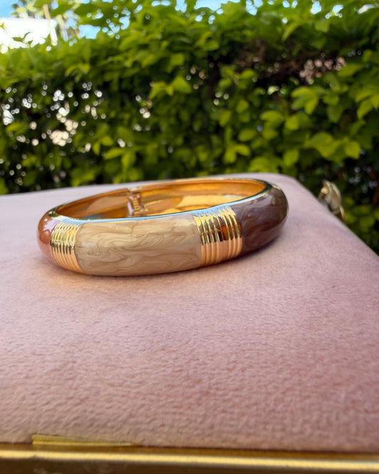 Pulsera Bloques Cafe/Beige