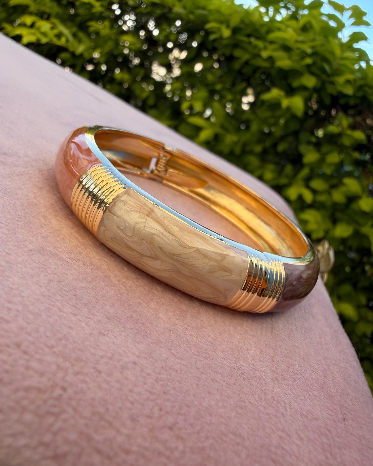 Pulsera Bloques Cafe/Beige