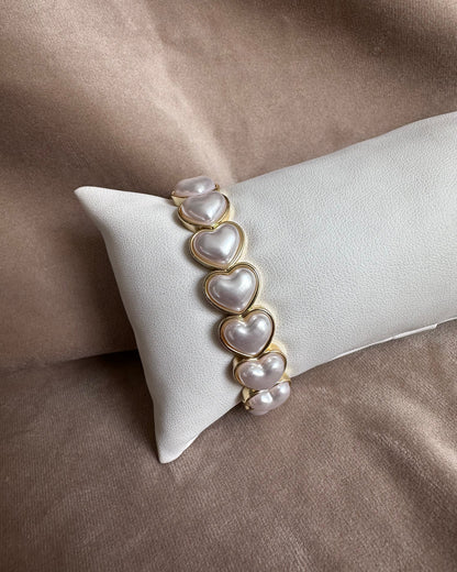 Pulsera Corazones Blanca