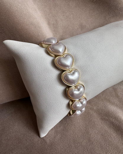 Pulsera Corazones Blanca