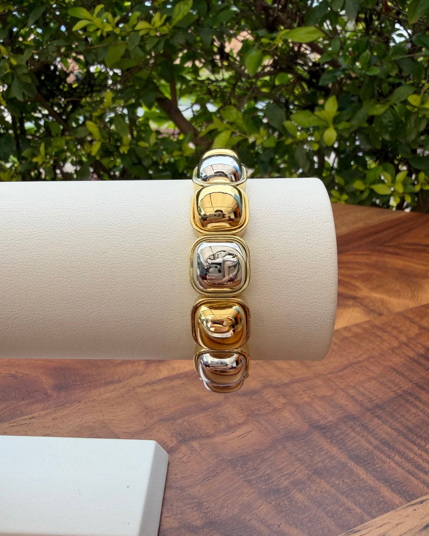 Pulsera Cuadro Bicolor