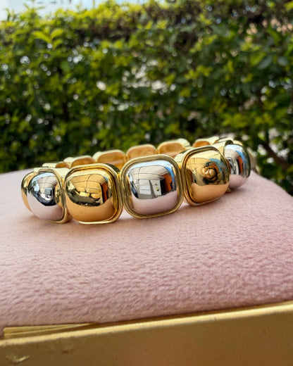 Pulsera Cuadro Bicolor