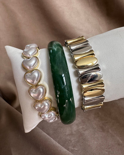 Pulsera Corazones Blanca