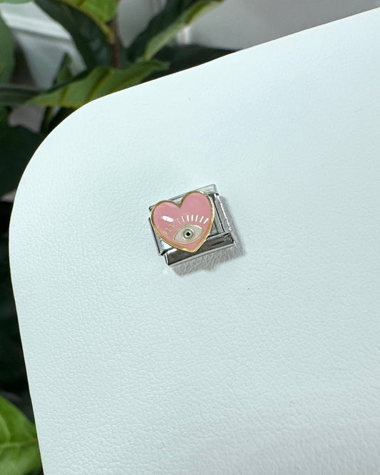 Charm Ojo Corazon Rosa