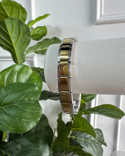 Pulsera Italiana Bicolor Dorada