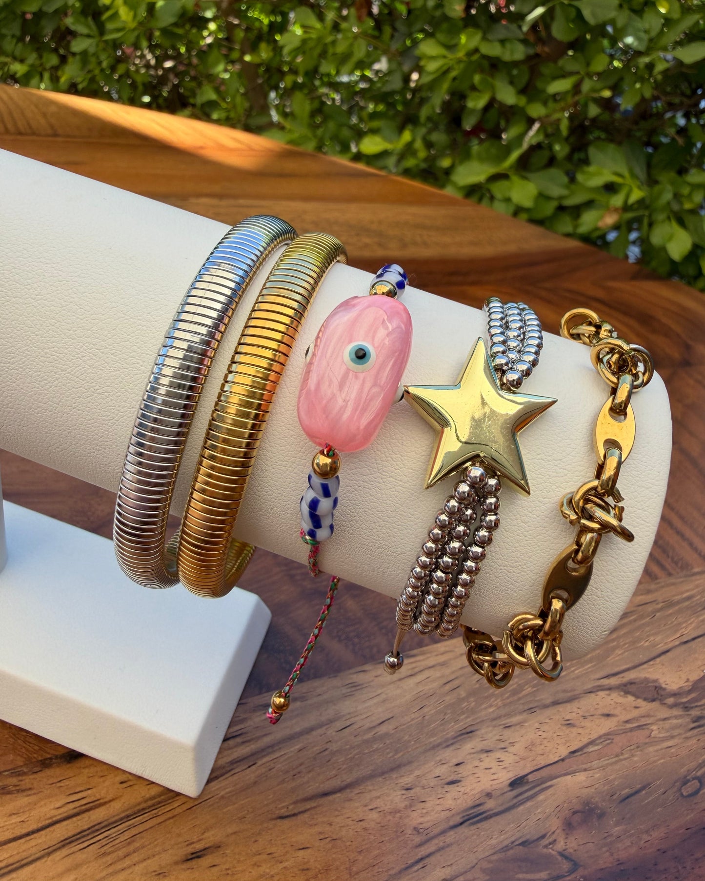 Pulsera Hilo Ojo Rosa