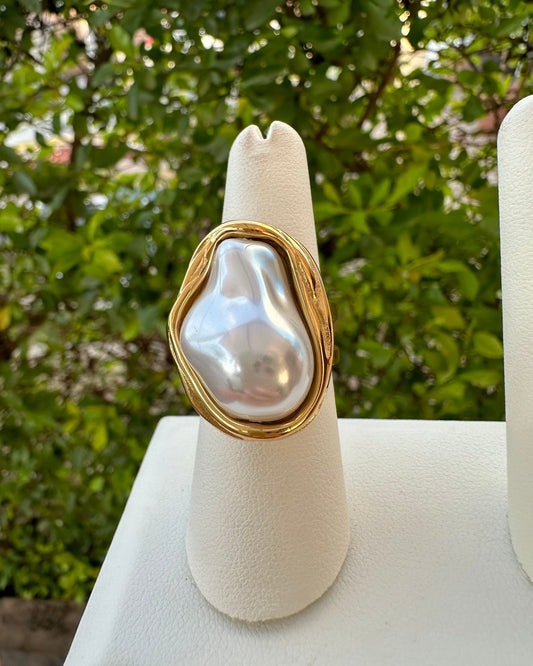 Anillo Perla Grande Acero