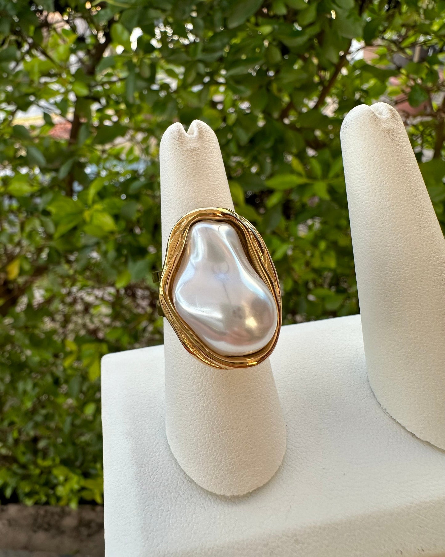 Anillo Perla Grande Acero