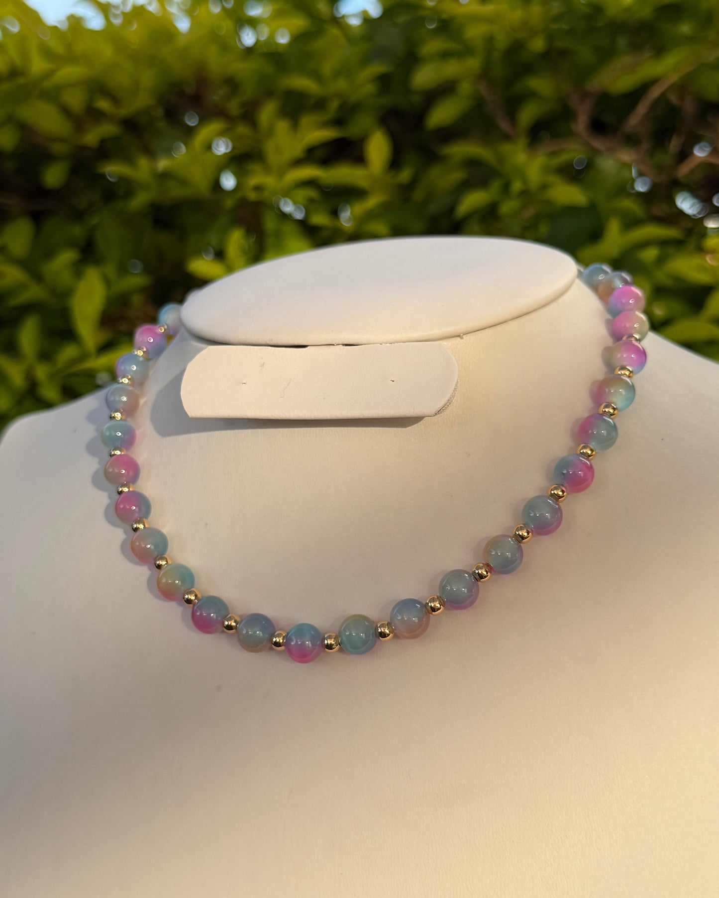 Collar Ojo de Gato Rosa