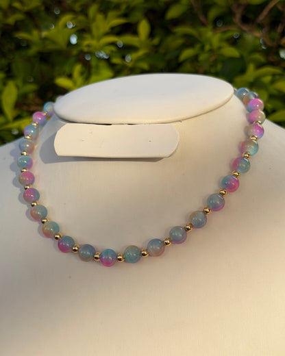 Collar Ojo de Gato Rosa