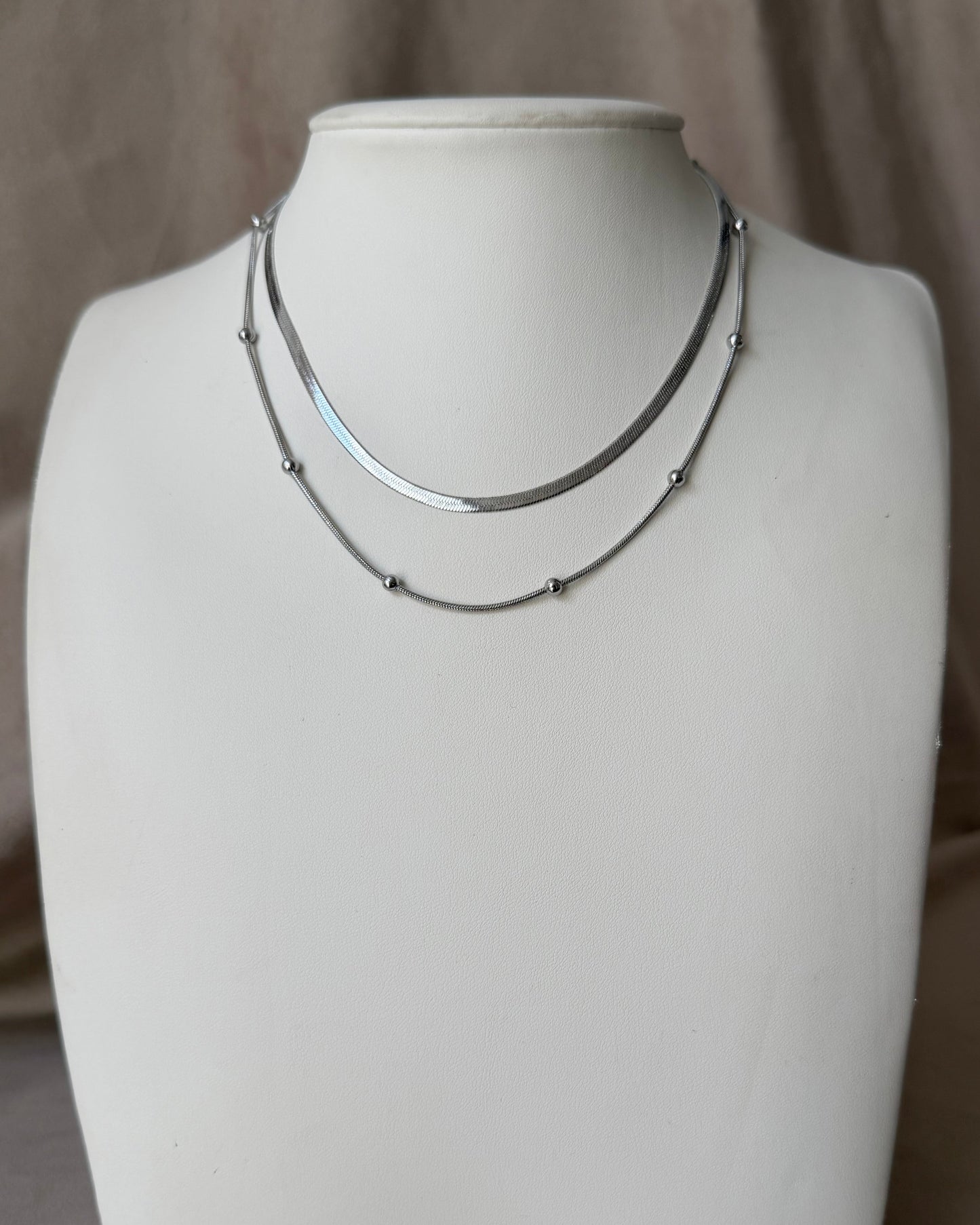 Collar Doble Separado Plata