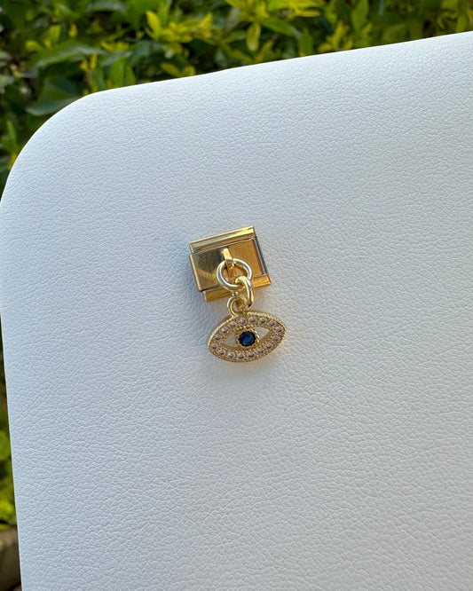 Charm Ojo Círculo Azul Colgando