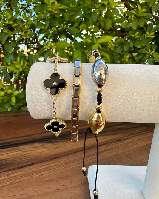Pulsera Dupe Van Cleef Negra