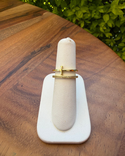 Anillo Doble Cruz