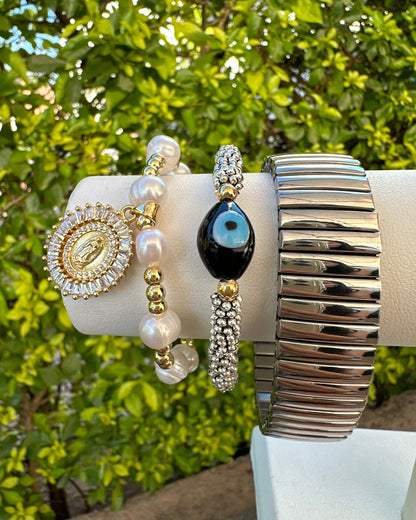 Pulsera Dura Gruesa Plata