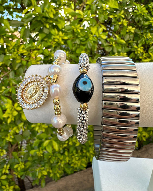 Pulsera Dura Gruesa Plata