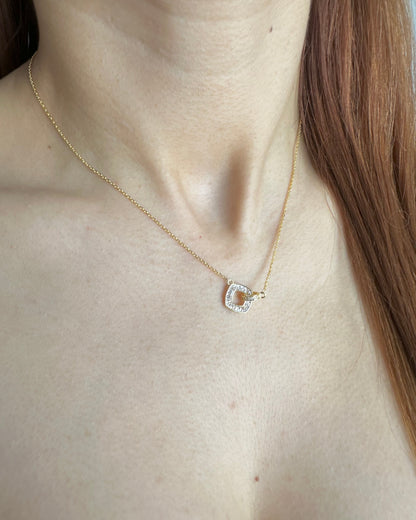 Collar Barril Cuadro Brillo