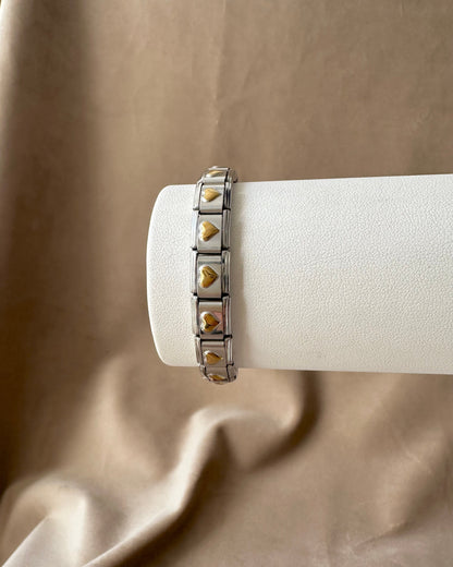 Pulsera Italiana Corazon Dorado