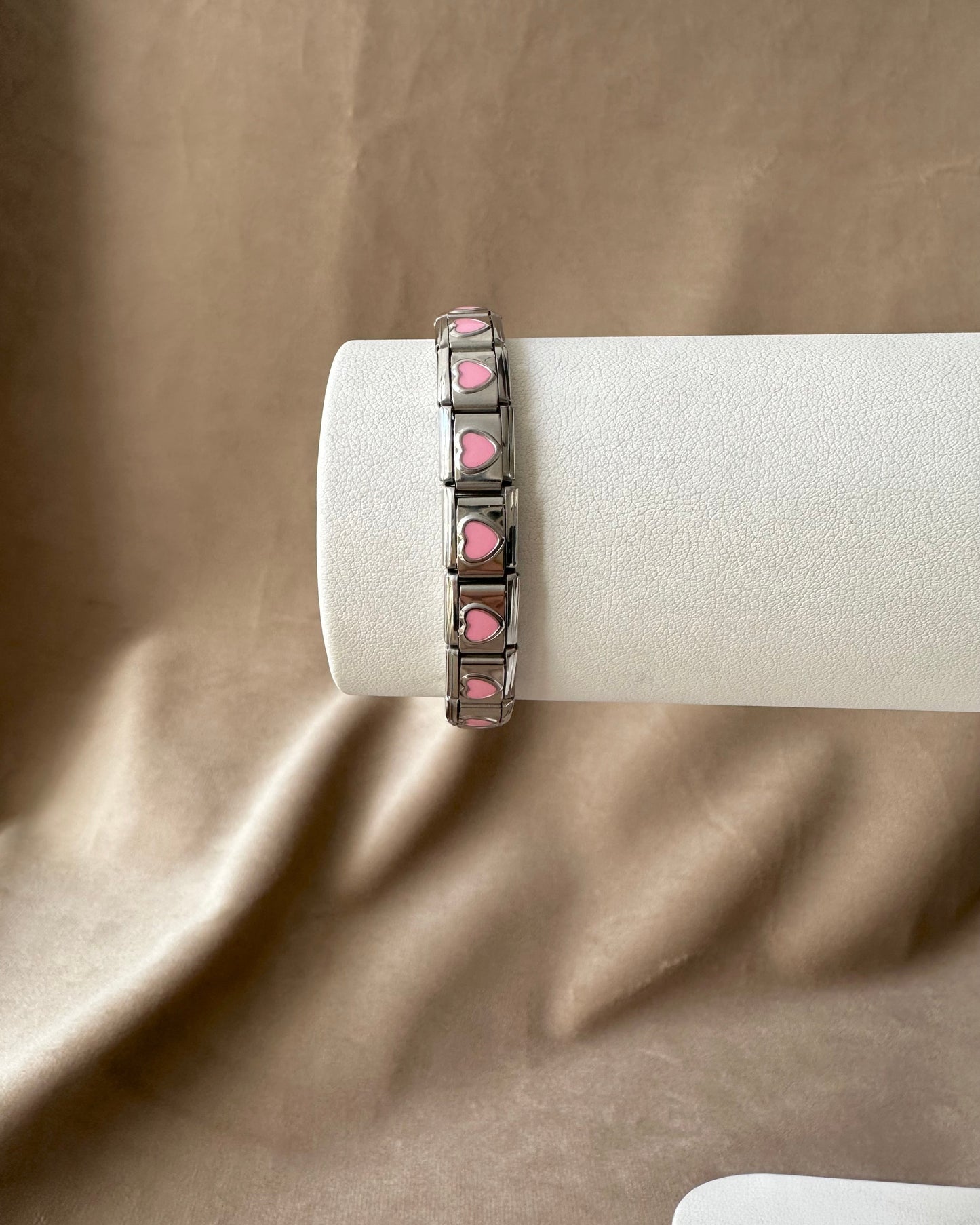 Pulsera Italiana Corazón Rosa