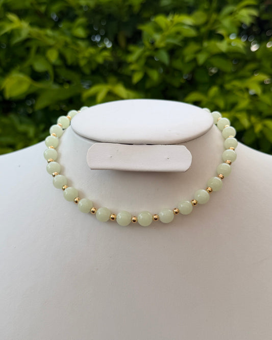Collar Jade Verde Limón
