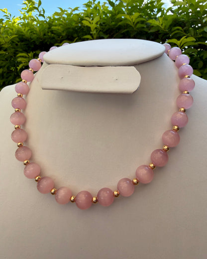Collar Ojo de Gato Rosa Pastel M
