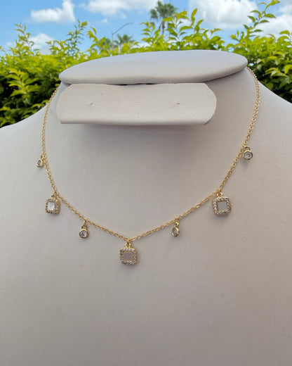 Collar Brillos Cuadros