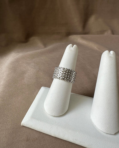 Anillo Chunky Grabado Plata