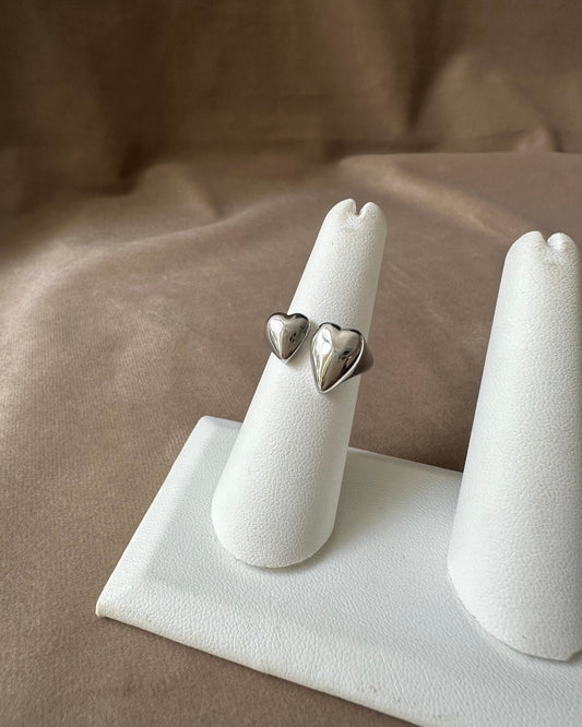 Anillo Dos Corazones Plata