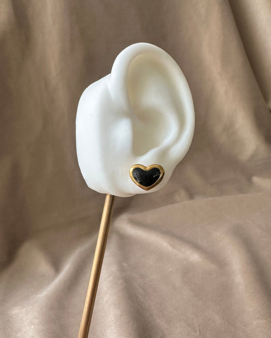 Arete Corazón Negro