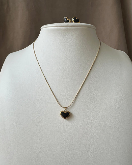 Collar Corazón Negro Ch