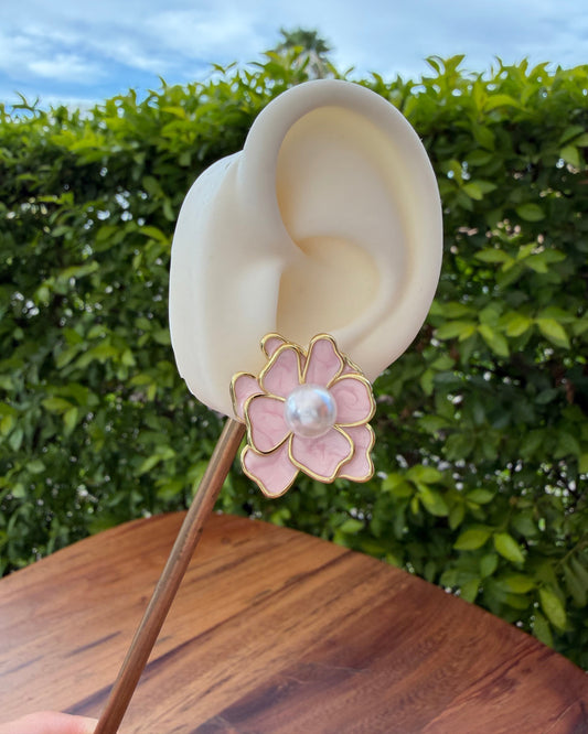 Arete Flor Ros Perla