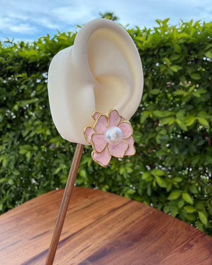 Arete Flor Ros Perla