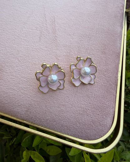 Arete Flor Ros Perla