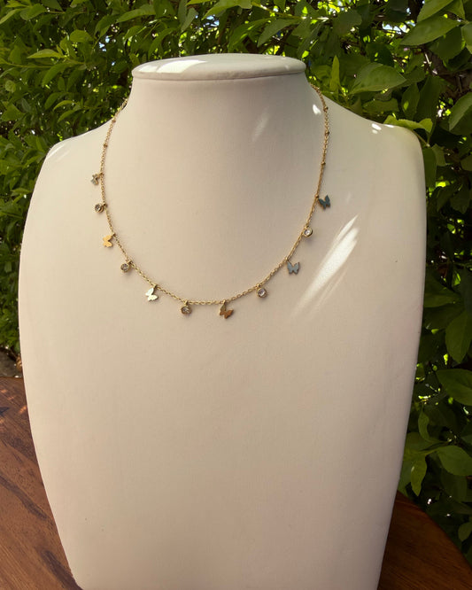 Collar Mariposas Brillos