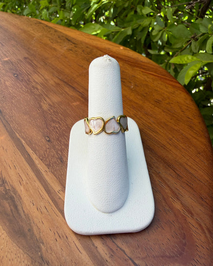 Anillo Corazones Madre Perla