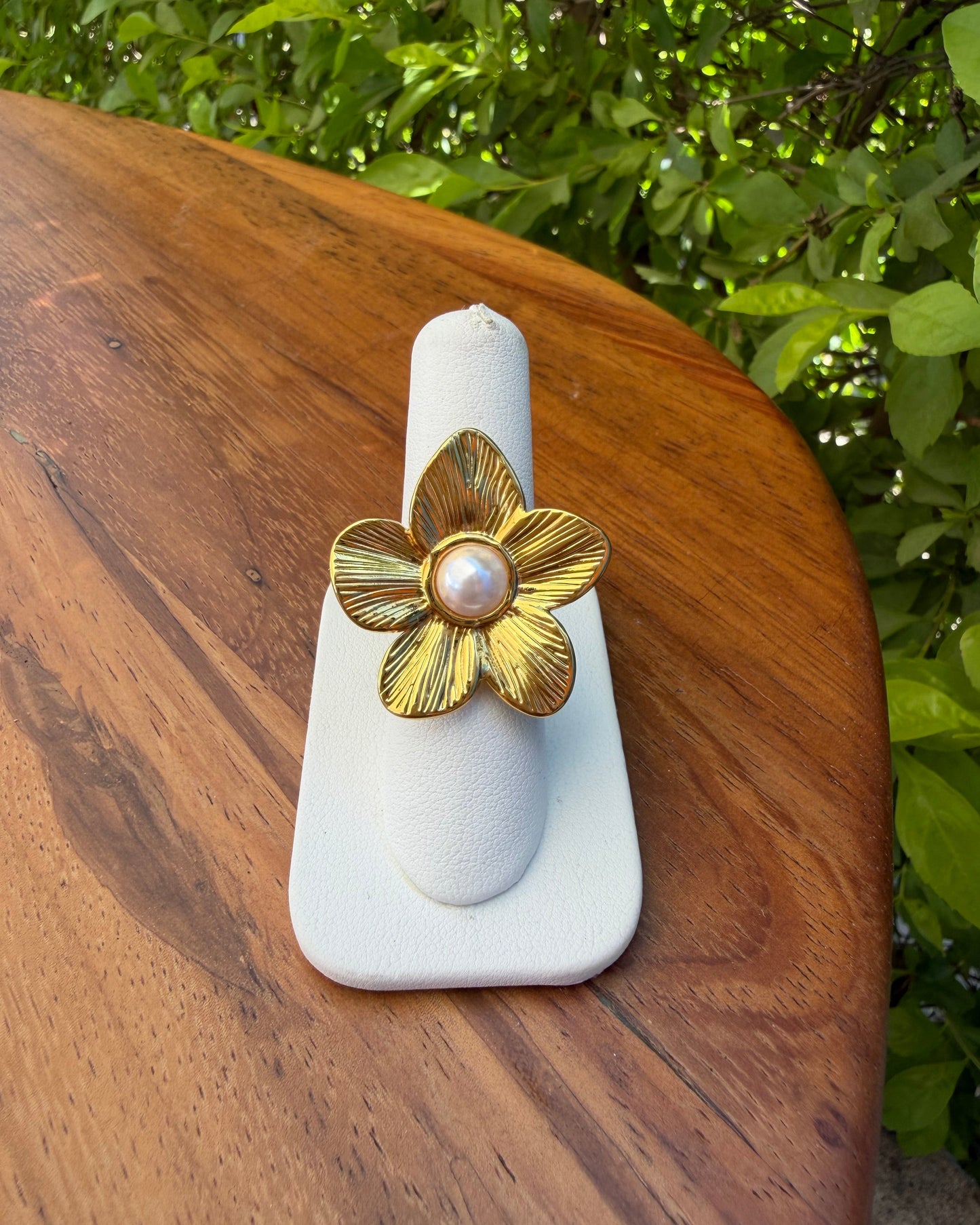 Anillo Flor Perla
