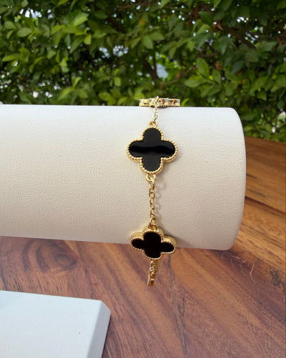 Pulsera Dupe Van Cleef Negra Gde