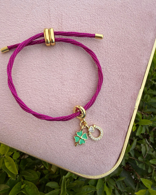 Pulsera Colores Dijes Púrpura