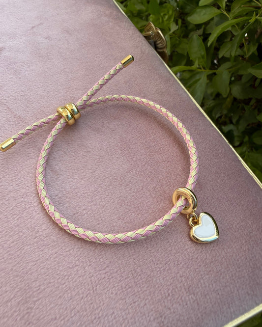 Pulsera Colores Dijes Amarillo/Rosa
